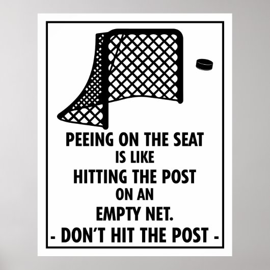 Funny Hockey Thed Bathroom Peing op de stoel Poster (Voorkant)