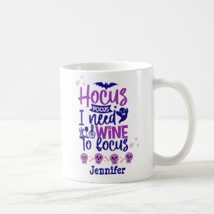 Funny Hocus Pocus Halloween Paars gepersonaliseerd Koffiemok