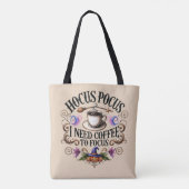 Funny Hocus Pocus I Need Coffee Witch Draagtas (Achterkant)