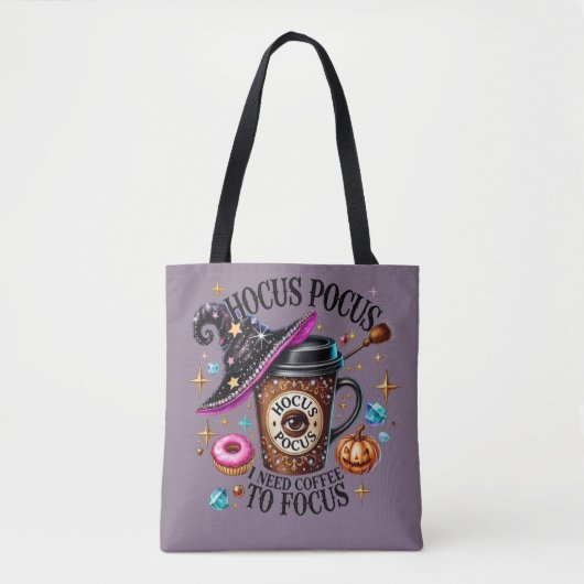 Funny Hocus Pocus I Need Coffee Witch Draagtas (Voorkant)