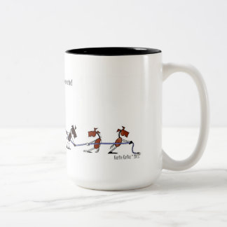 Funny Hold Your Horses Cartoon Tweekleurige Koffiemok