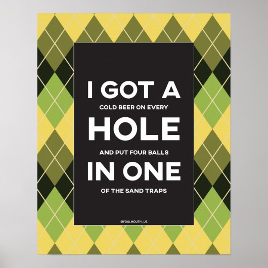 Funny Hole in één Golf Poster (Voorkant)