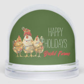 Funny Holiday Chickens Customizable Sneeuwbol (Voorkant)