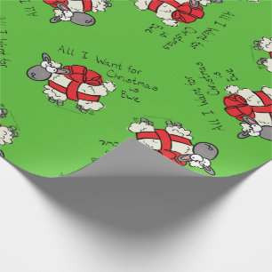 Funny Holiday Cute Sheep Kerstmis Cartoon Cadeaupapier
