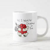 Funny Holiday Cute Sheep Kerstmis Cartoon Extra Grote Beker (Rechts)