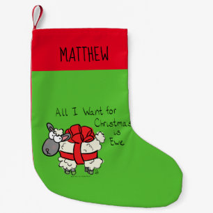 Funny Holiday Cute Sheep Kerstmis Cartoon Kleine Kerstsok