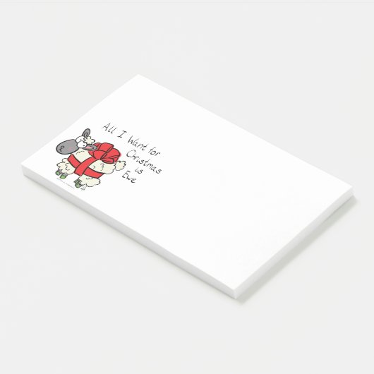 Funny Holiday Cute Sheep Kerstmis Cartoon Post-it® Notes (Schuin)