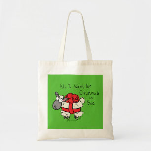 Funny Holiday Cute Sheep Kerstmis Cartoon Tote Bag