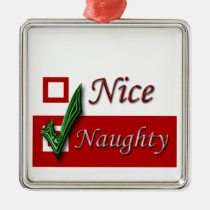Funny Holiday Decoration Naughty List Nice List Metalen Ornament