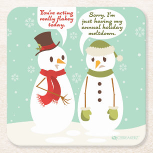 FUNNY HOLIDAY MELTDOWN CHRISTMAS ONDERZETTERS