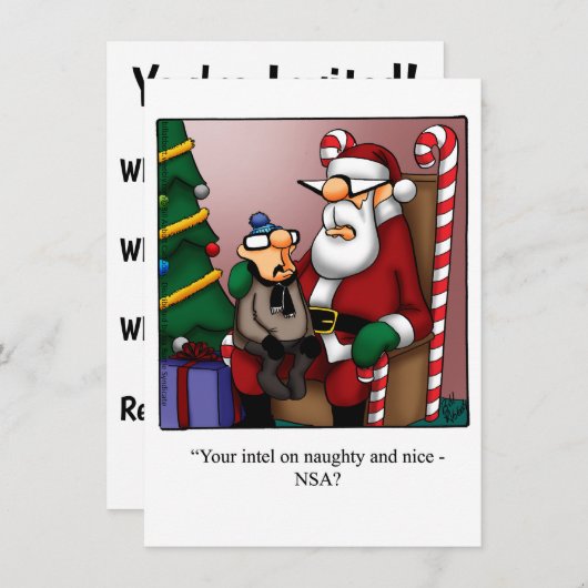 Funny Holiday Party Uitnodigingen (Voorkant / Achterkant)