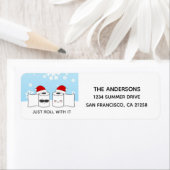 Funny Holiday rolt gewoon met het adreslabel Etiket (Insitu)