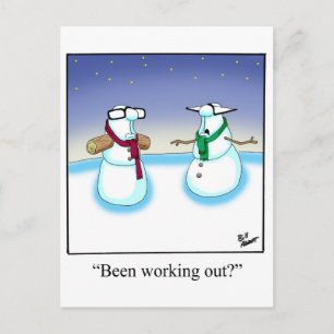 Funny Holiday Snowman Cartoon Briefkaart