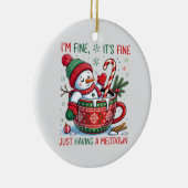 “Funny Holiday – Snowman Meltdown Keramisch Ornament (Rechts)