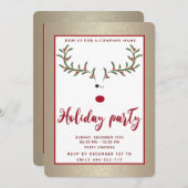 Funny Holly reinherder-feestfeestfeestfeestdag Kaart (Voorkant / Achterkant)