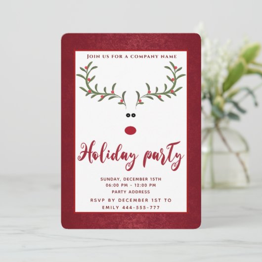 Funny Holly reinherder-feestfeestfeestfeestdag Kaart (Staand voorkant)