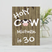 Funny Holy Cow 30th Humorisore Birthday Invitation (Debout devant)