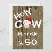 Funny Holy Cow 50th Christmas Birthday Invitation (Devant)