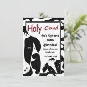 Funny Holy Cow 60th Birthday Party Invitation (Debout devant)