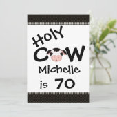 Funny Holy Cow 70th Birthday Party Invitation (Debout devant)