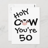 Funny Holy Cow Vous avez 50 Anniversaire Carte pos (Devant / Derrière)