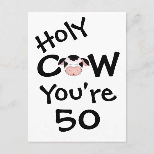 Funny Holy Cow Vous avez 50 Anniversaire Carte pos (Devant)