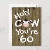 Funny Holy Cow Vous avez 60 Anniversaire Carte pos (Devant / Derrière)