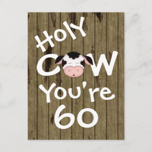 Funny Holy Cow Vous avez 60 Anniversaire Carte pos