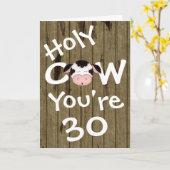 Funny Holy Cow You're 30 Humorous Birthday Kaart (Gele Bloem)