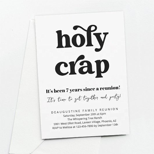 Funny Holy Crap Family Reunion Invitation