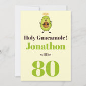 Funny holy guacamole pun 80ste verjaardag kaart (Voorkant)