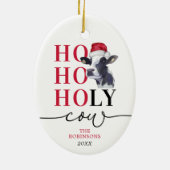 Funny Holy Koe Christmas Keramisch Ornament (Achterkant)