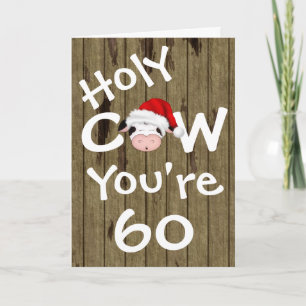 Funny Holy Koe Je bent 60 Humor kerstdag Feestdagen Kaart