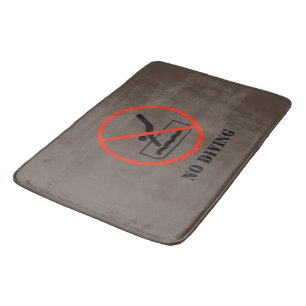 Funny home decor Brown NO DIVING Badmat