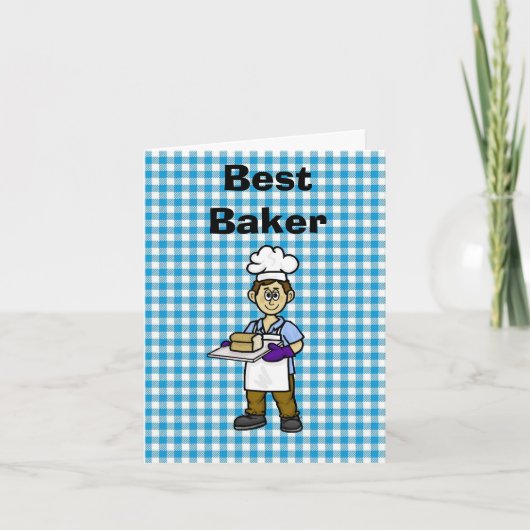 Funny Homme Meilleur Baker Compliment Carte de voe (Devant)