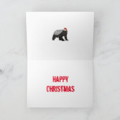 Funny honey badger badger Santa Kerstmis Kaart (Binnen)
