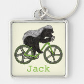 Funny Honey Badger Cycling Badass Bicycle Add Name Sleutelhanger (Voorkant)