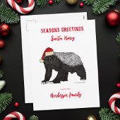 Funny Honey Badger Santa Irony Feestdagenkaart