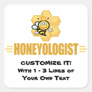 Funny Honey Bee Vierkante Sticker