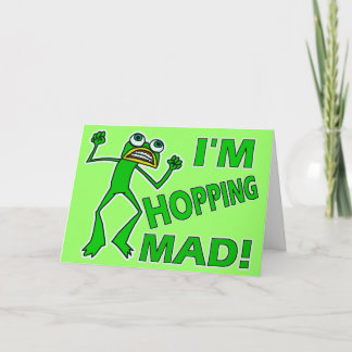 Funny Hopping Mad Frog Pun Kaart