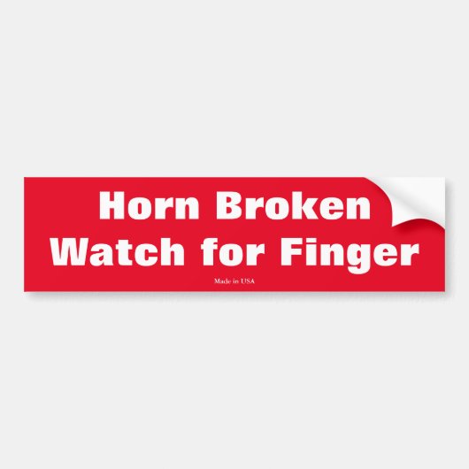 Funny Horn Broken Watch for Finger Bumpersticker (Voorkant)