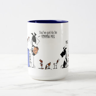 Funny Horse and Kind Goat Cartoon Tweekleurige Koffiemok