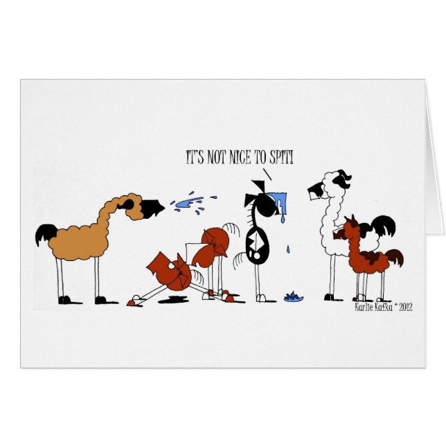 Funny Horse and Llama Cartoon (Voorkant Horizontaal)