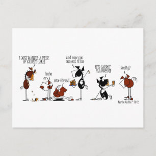 Funny Horse & Carrot Cake Verjaardag Briefkaart