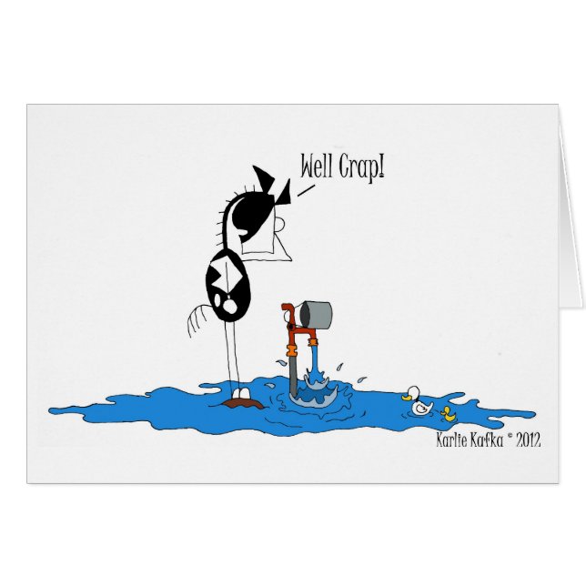 Funny Horse Cartoon Card (Voorkant Horizontaal)