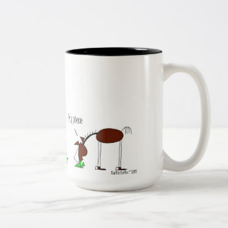 Funny Horse Cartoon Tweekleurige Koffiemok