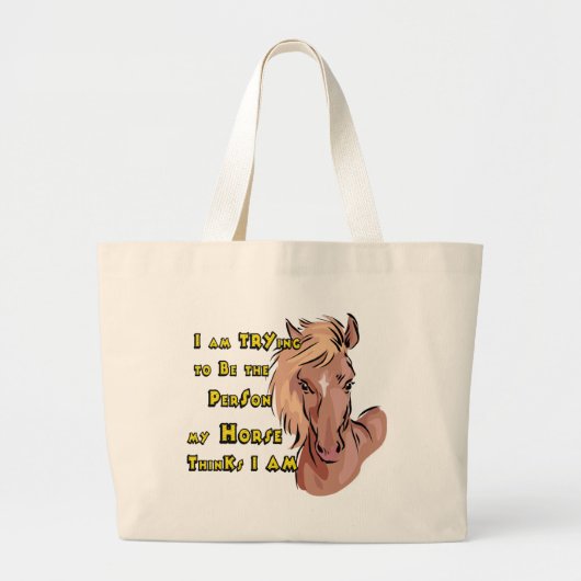 Funny Horse Grote Tote Bag (Voorkant)