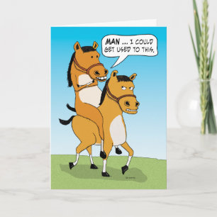Funny Horse Riding Horse Birthday Kaart