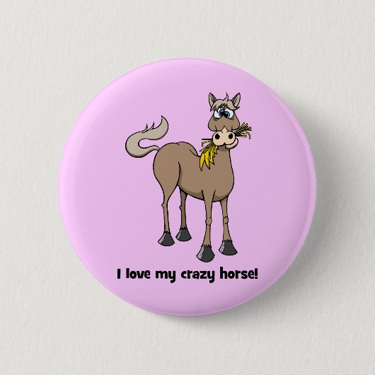 Funny horse ronde button 5,7 cm (Voorkant)
