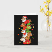 Funny Horse Santa Elf Snowman Christmas Womens Men Kaart (Gele Bloem)